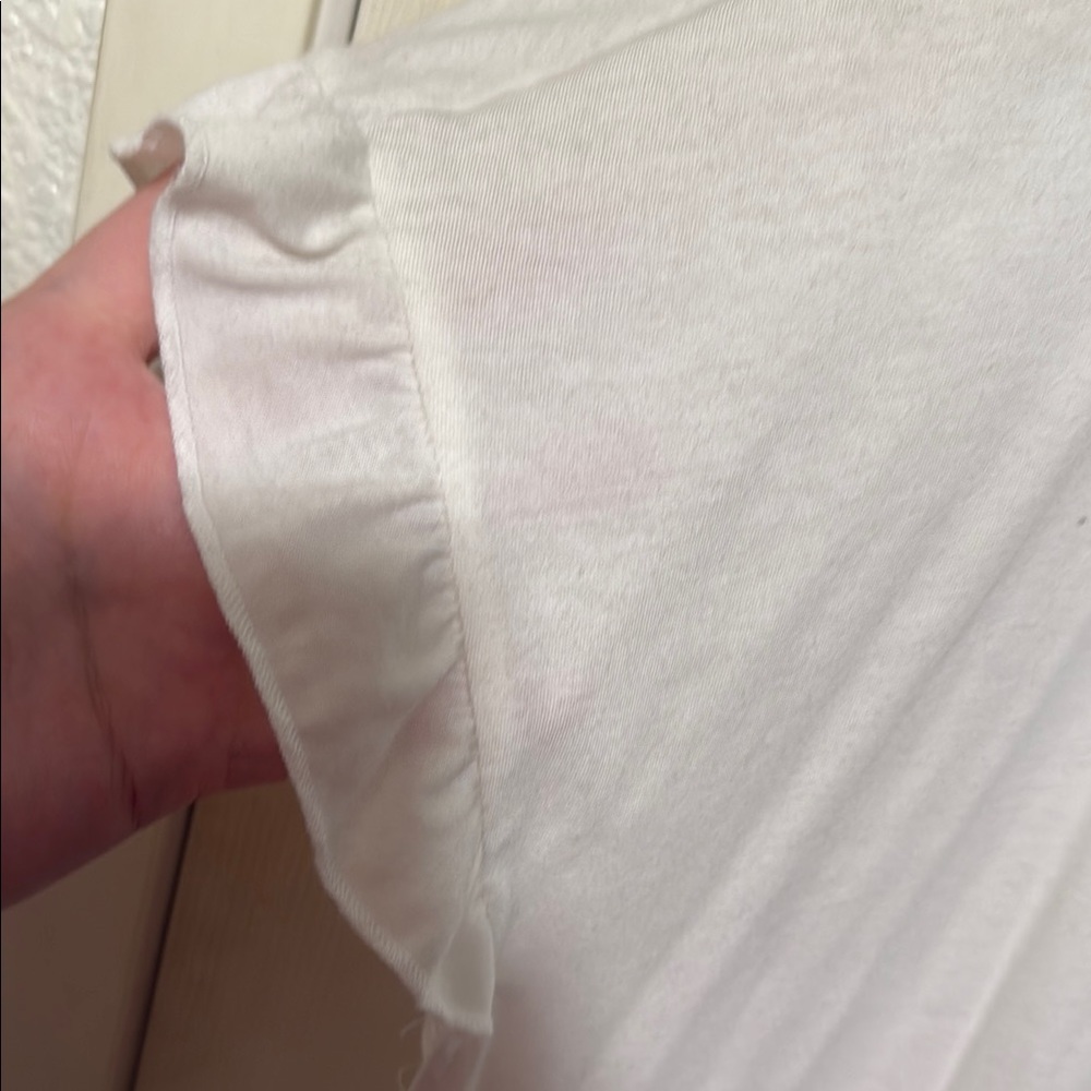 White Ruffle Sleeve Top - Picture 3 of 4